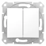 Schneider Electric SDN0600121 Выключатель 2-клавишный проходной, белый, Sedna